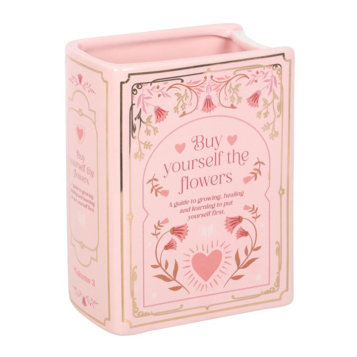 Vase in Buchform "Buy yourself Flowers"