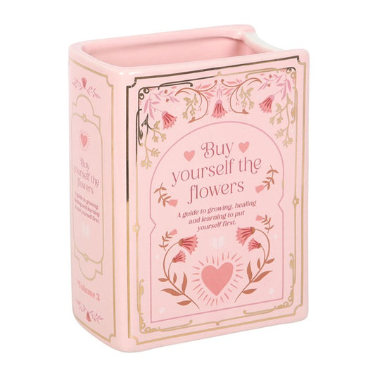 Vase in Buchform "Buy yourself Flowers"