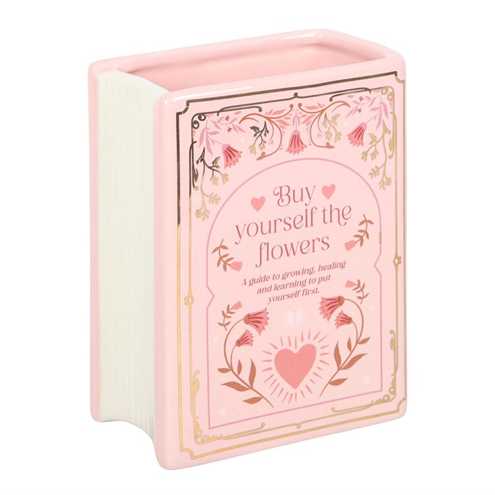 Vase in Buchform "Buy yourself Flowers"