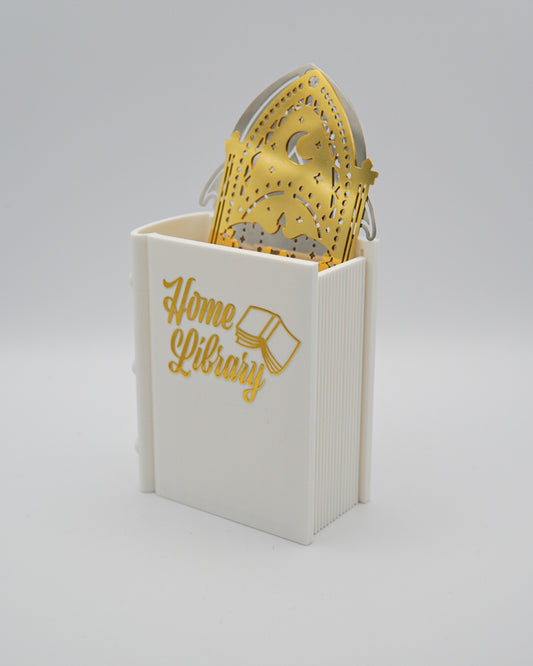 Lesezeichen- & Stiftehalter "Home Library" - Weiß
