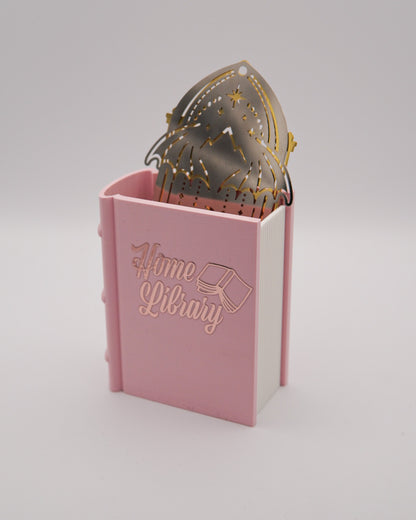 Lesezeichen- & Stiftehalter "Home Library" - Rosa