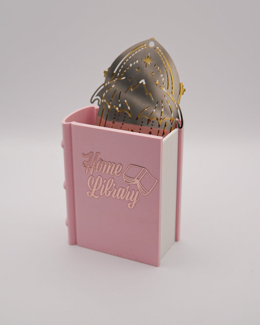 Lesezeichen- & Stiftehalter "Home Library" - Rosa