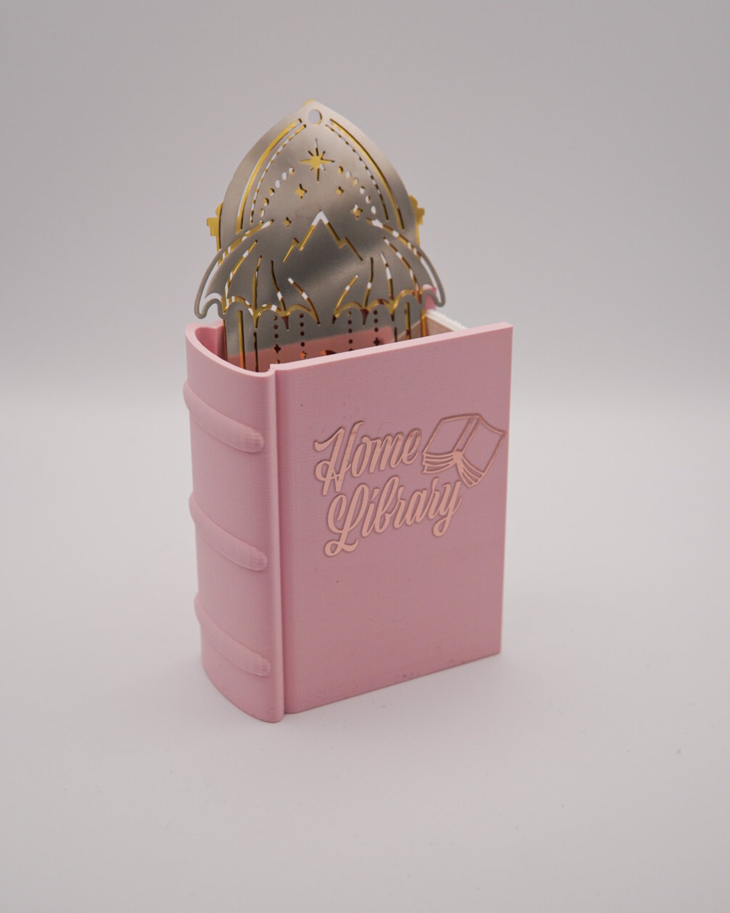 Lesezeichen- & Stiftehalter "Home Library" - Rosa