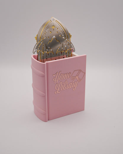 Lesezeichen- & Stiftehalter "Home Library" - Rosa