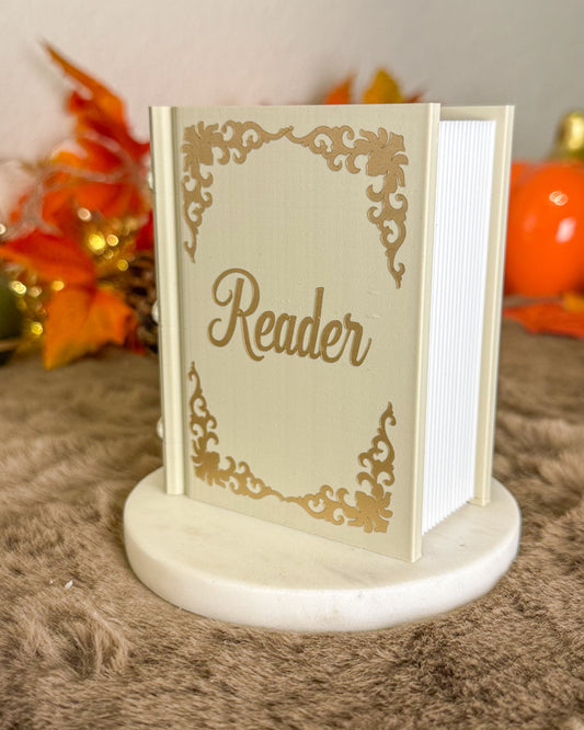Stiftehalter - Buchdesign "Reader" - Beige