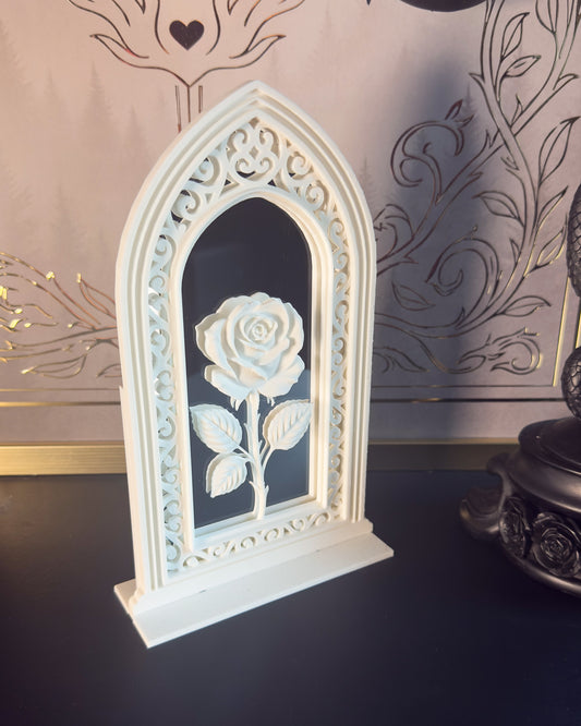 Spiegel Aufsteller "Rose" - Weiß