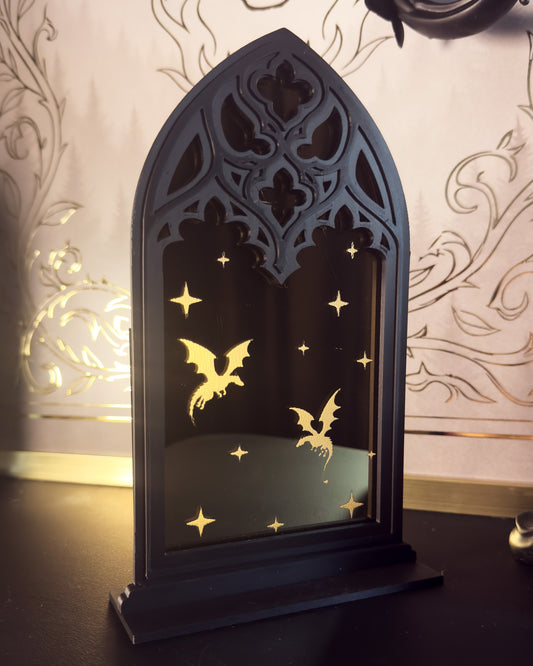 Spiegel Aufsteller "Drachen" - Schwarz