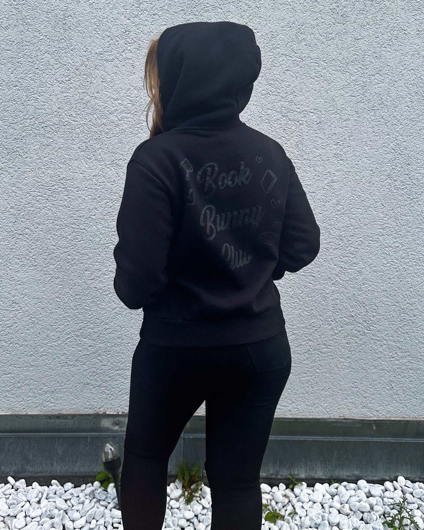 Book Bunny Club Hoodie Schwarz