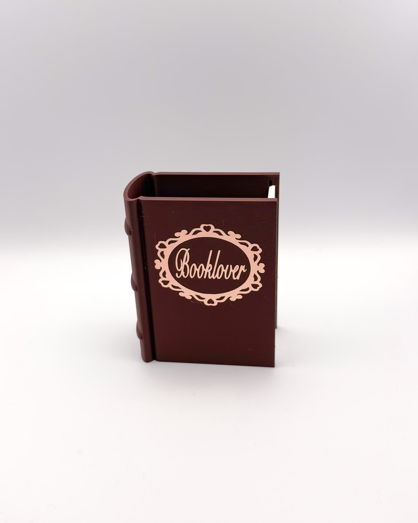 Stiftehalter - Buchdesign "Booklover" - Dunkelrot