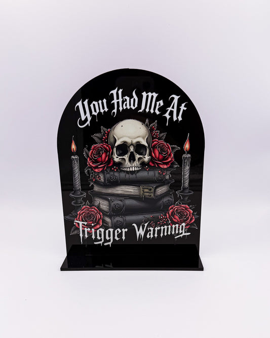 Aufsteller "Trigger Warning"