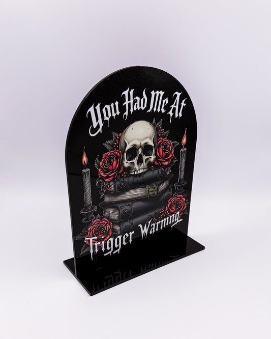Aufsteller "Trigger Warning"