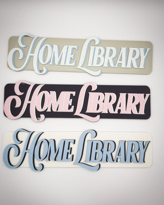 Regalschild "Home Library" - Summer Edition