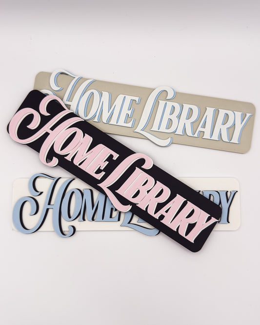 Regalschild "Home Library" - Summer Edition
