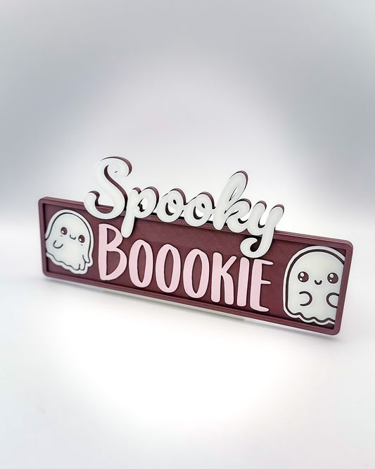 Regalschild "Spooky Boookie"