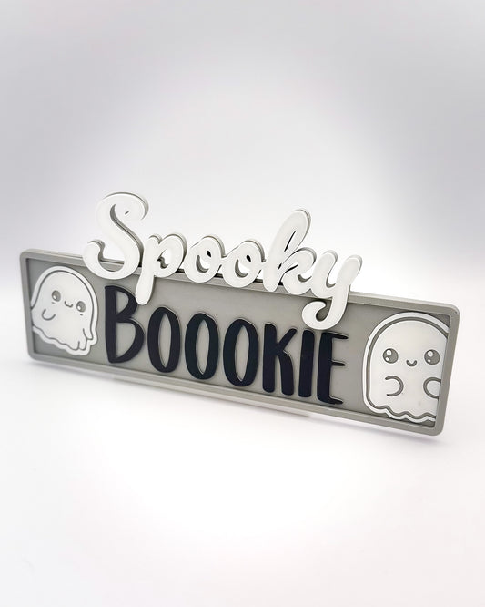 Regalschild "Spooky Boookie"