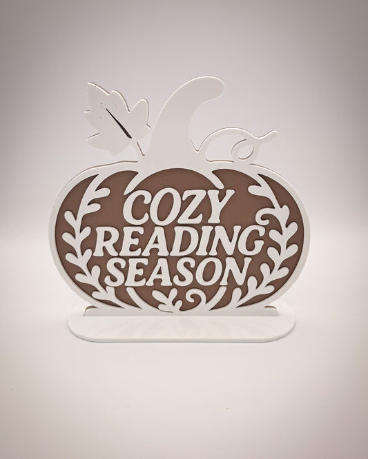 "Cozy Reading Season" - Kürbis Acrylaufsteller